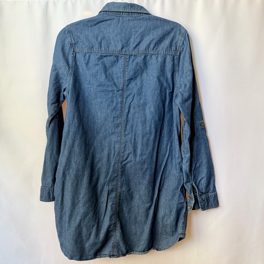 Timing Women’s Classic Blue Button-Up Denim Shirt Dress, Medium - Picture 5 of 8